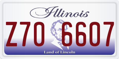 IL license plate Z706607