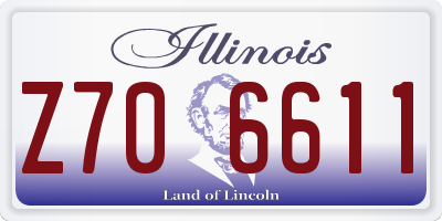 IL license plate Z706611