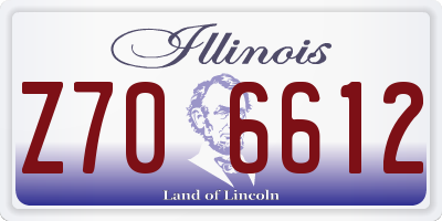 IL license plate Z706612