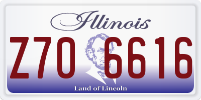 IL license plate Z706616