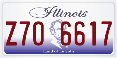 IL license plate Z706617