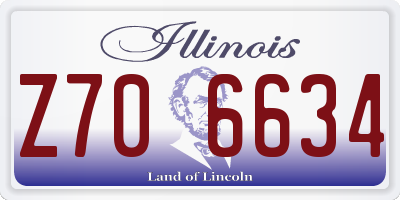 IL license plate Z706634