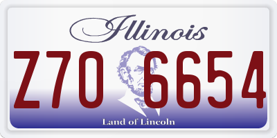 IL license plate Z706654