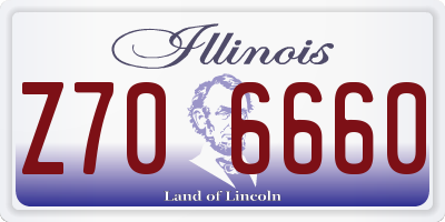IL license plate Z706660
