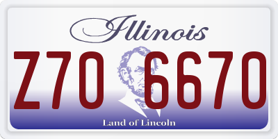 IL license plate Z706670