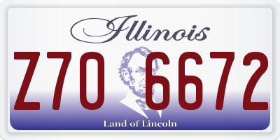 IL license plate Z706672