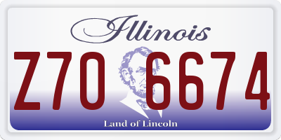 IL license plate Z706674