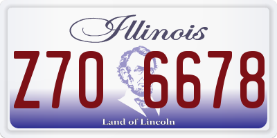 IL license plate Z706678