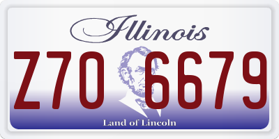 IL license plate Z706679