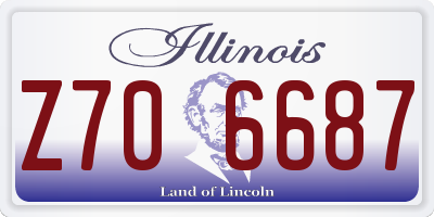 IL license plate Z706687