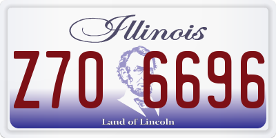 IL license plate Z706696