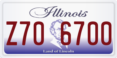IL license plate Z706700