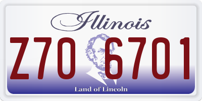 IL license plate Z706701
