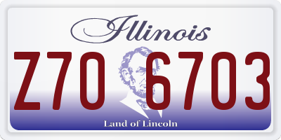IL license plate Z706703