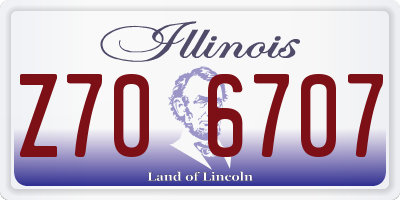 IL license plate Z706707