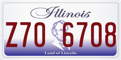 IL license plate Z706708