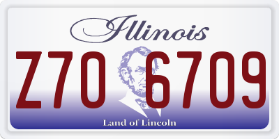 IL license plate Z706709