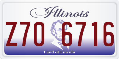 IL license plate Z706716
