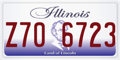 IL license plate Z706723