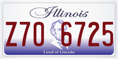 IL license plate Z706725