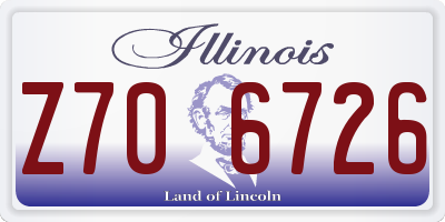 IL license plate Z706726