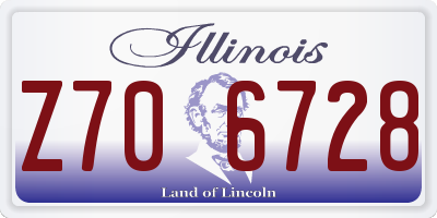 IL license plate Z706728