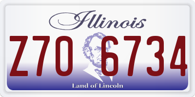 IL license plate Z706734