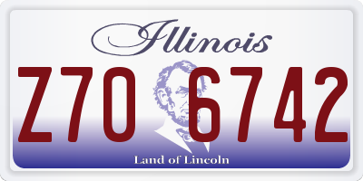 IL license plate Z706742