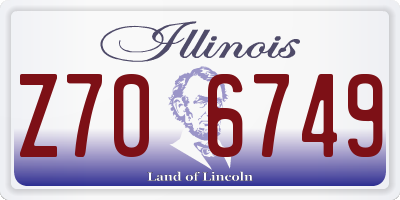 IL license plate Z706749