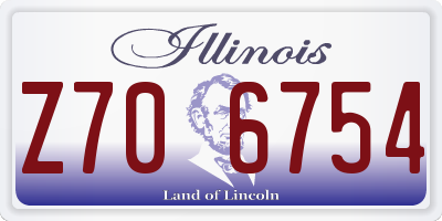 IL license plate Z706754