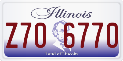 IL license plate Z706770