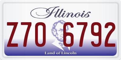 IL license plate Z706792