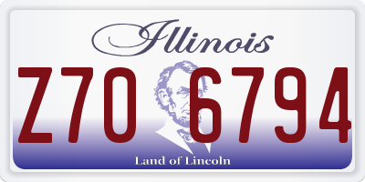 IL license plate Z706794