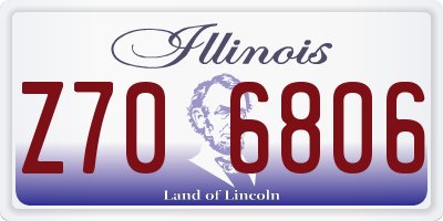 IL license plate Z706806