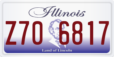 IL license plate Z706817