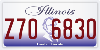 IL license plate Z706830
