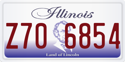 IL license plate Z706854