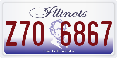 IL license plate Z706867