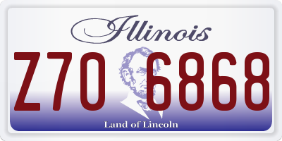 IL license plate Z706868