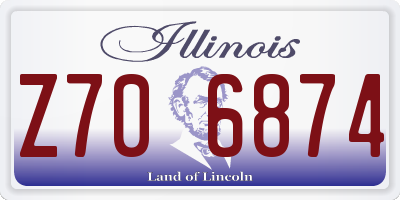IL license plate Z706874