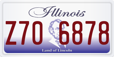 IL license plate Z706878