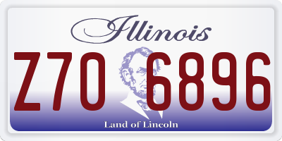 IL license plate Z706896