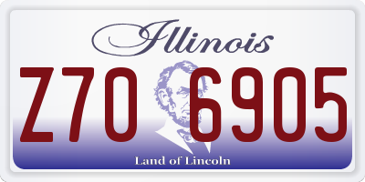 IL license plate Z706905