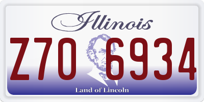 IL license plate Z706934