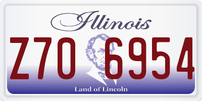 IL license plate Z706954