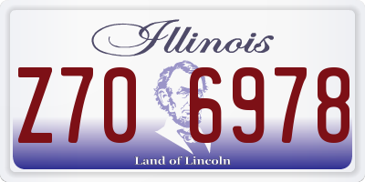 IL license plate Z706978