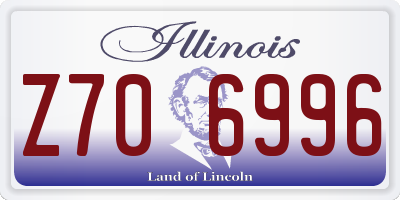 IL license plate Z706996