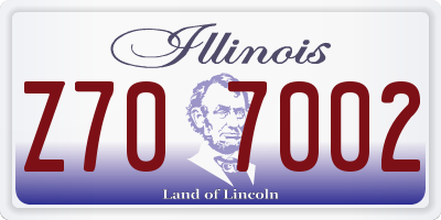 IL license plate Z707002