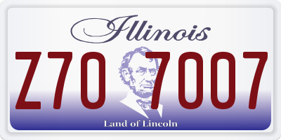 IL license plate Z707007