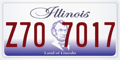 IL license plate Z707017